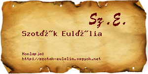 Szoták Eulália névjegykártya